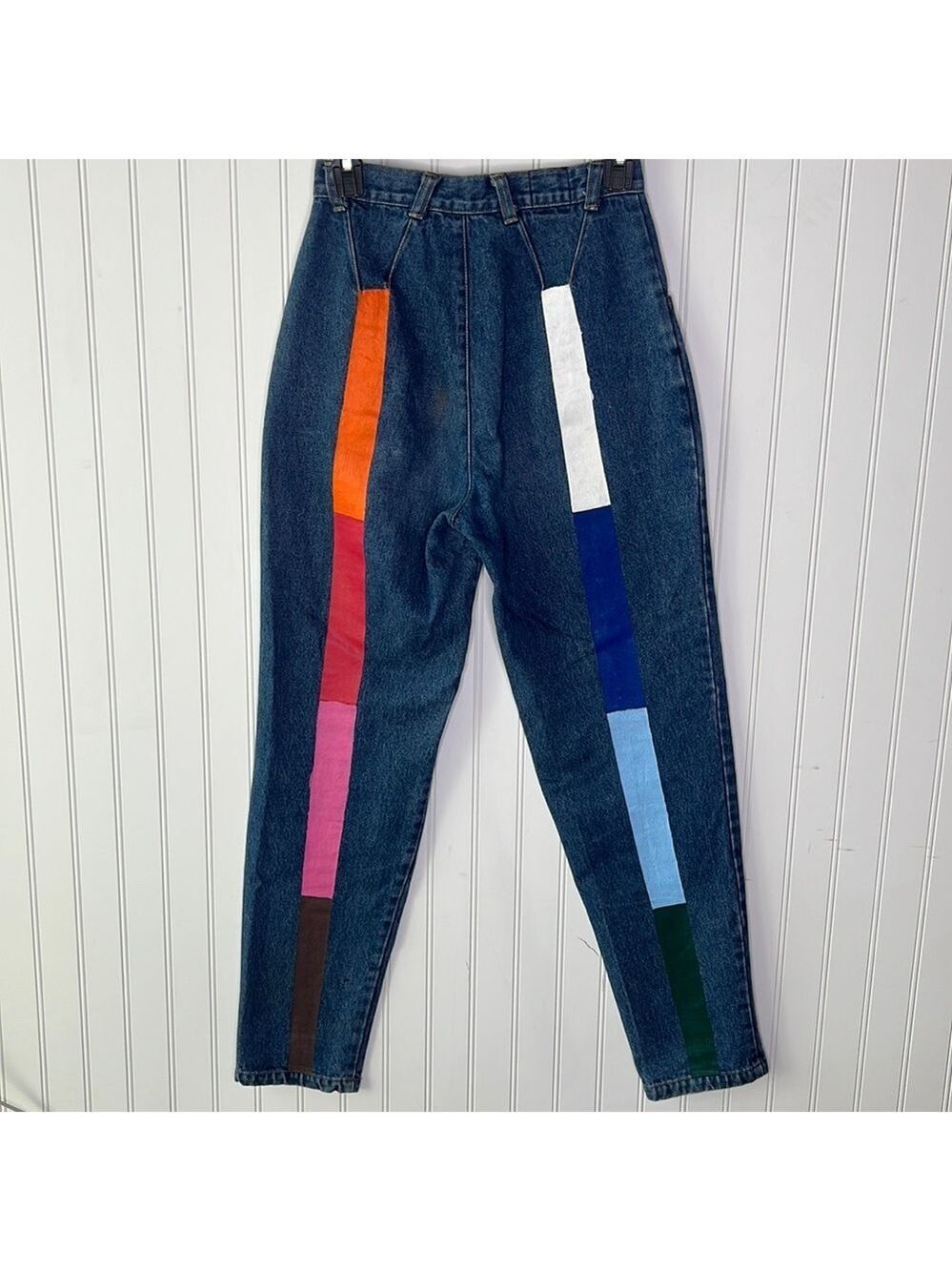 Vintage High Rise Bare Back Rainbow Jeans Size 7 or 25
